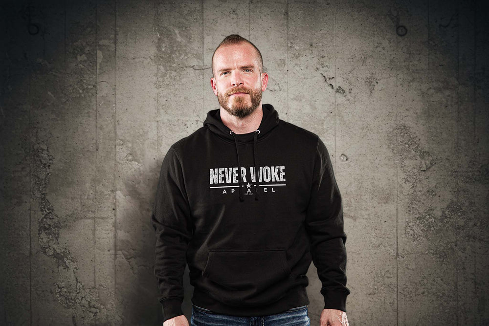 Never Woke Logo Hoodie